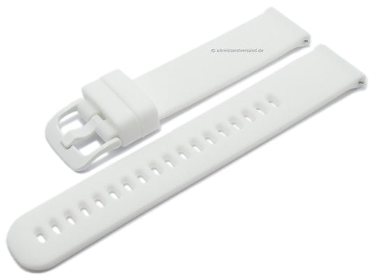 Uhrenarmband 20mm weiß Silikon mit Schnellwechsel-Federstegen für sportive Uhren & Smartwatches