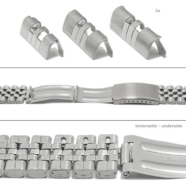 Uhrenarmband CsMB22 18-20-22mm Edelstahl Jubilee-Style teilweise poliert mit Wechselanstoß