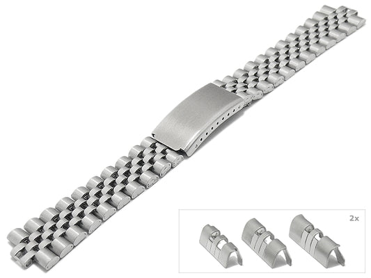 Uhrenarmband CsMB22 18-20-22mm Edelstahl Jubilee-Style teilweise poliert mit Wechselanstoß