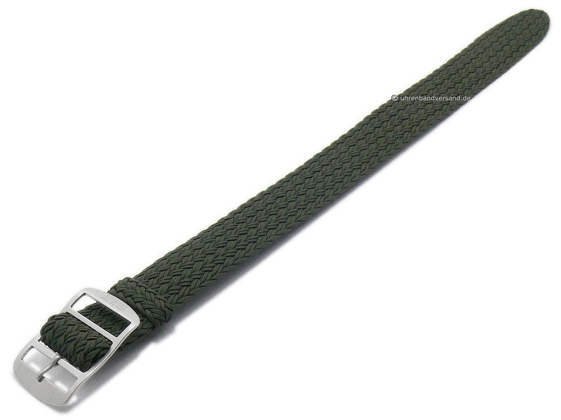 Uhrenarmband Atlantic 20mm dunkelgrün Perlon/Textil sportives Design Durchzugsband von EULIT