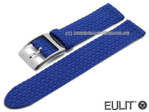 Uhrenarmband Palma Pacific 22mm blau Perlon/Textil flach modisch von EULIT (Schließenanstoß 22 mm)