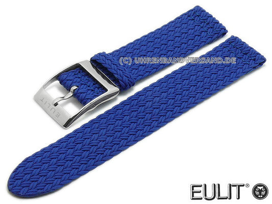 Uhrenarmband Palma Pacific 22mm blau Perlon/Textil flach modisch von EULIT (Schließenanstoß 22 mm)
