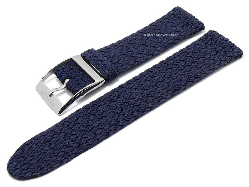 Uhrenarmband Palma Pacific 22mm navyblau Perlon/Textil flach modisch von EULIT (Schließenanstoß 22 mm)