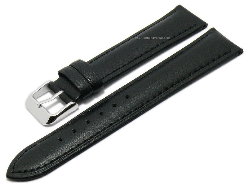 Uhrenarmband Bozen 22mm schwarz VEGAN aus Apfel-Fasern mit Naht von BARINGTON (Schließenbreite 20 mm)