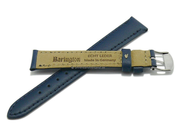 Uhrenarmband Kalb Resisto 12mm blau Leder glatt abgenäht MADE IN GERMANY von BARINGTON (Schließenanstoß 10 mm)
