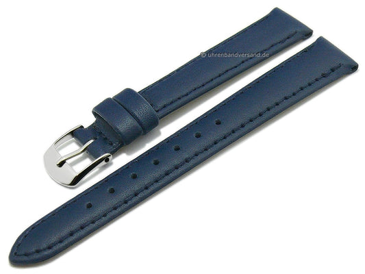 Uhrenarmband Kalb Resisto 14mm blau Leder glatt abgenäht MADE IN GERMANY von BARINGTON (Schließenanstoß 12 mm)