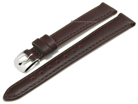 Uhrenarmband Kalb Resisto 15mm bordeaux Leder glatt abgenäht MADE IN GERMANY von BARINGTON (Schließenanstoß 14 mm)