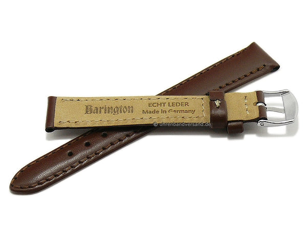 Uhrenarmband Kalb Resisto 11mm mittelbraun echt Leder glatt abgenäht MADE IN GERMANY von BARINGTON (Schließenbreite 10 mm)