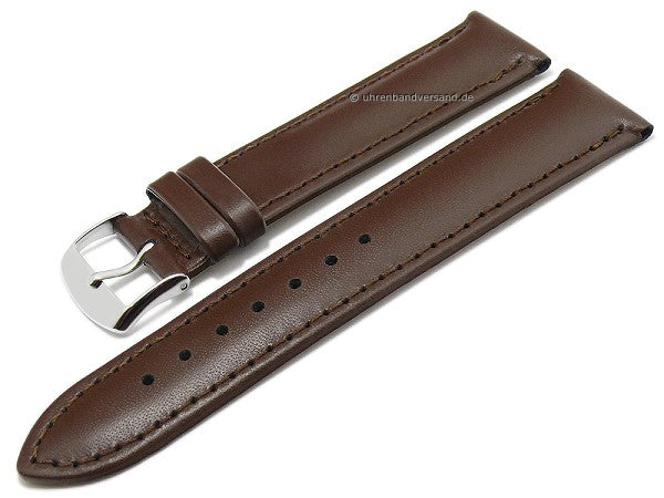 Uhrenarmband Kalb Resisto 16mm mittelbraun Leder glatt abgenäht MADE IN GERMANY von BARINGTON (Schließenanstoß 14 mm)
