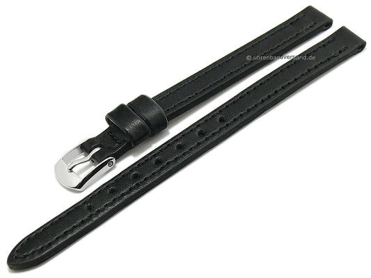 Uhrenarmband Kalb Resisto 08mm schwarz Leder glatt abgenäht MADE IN GERMANY von BARINGTON (Schließenanstoß 08 mm)