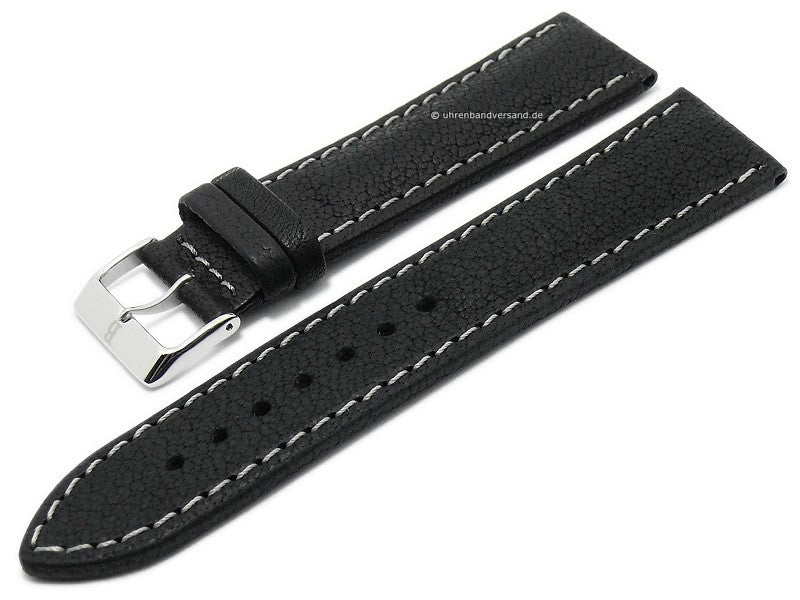 Uhrenarmband 22mm schwarz Barington Wasserbüffel (Schließenanstoß 20 mm)