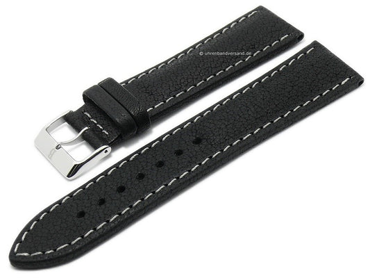 Uhrenarmband 20mm schwarz Barington Wasserbüffel (Schließenanstoß 18 mm)