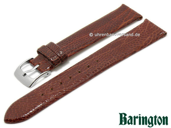 Uhrenarmband 18mm goldbraun echt Straußen-Bein von BARINGTON (Schließenanstoß 16 mm)