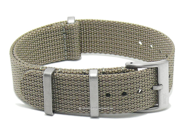 Uhrenarmband Field Cotton 18mm taupe Textil/Nylon Durchzugsband im NATO-Style von FLUCO (Schließenanstoß 18 mm)