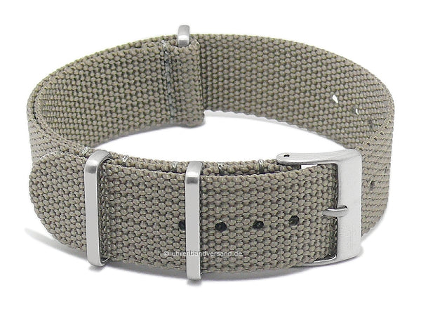 Uhrenarmband Field Cotton 21mm taupe Textil/Nylon Durchzugsband im NATO-Style von FLUCO (Schließenanstoß 21 mm)