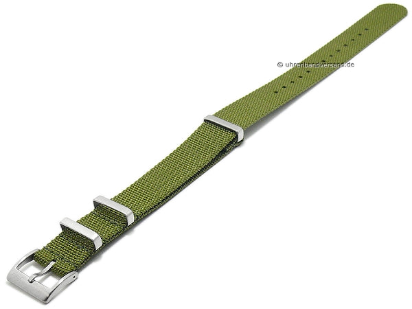 Uhrenarmband Field Cotton 18mm olive Textil/Nylon Durchzugsband im NATO-Style von FLUCO (Schließenanstoß 18 mm)