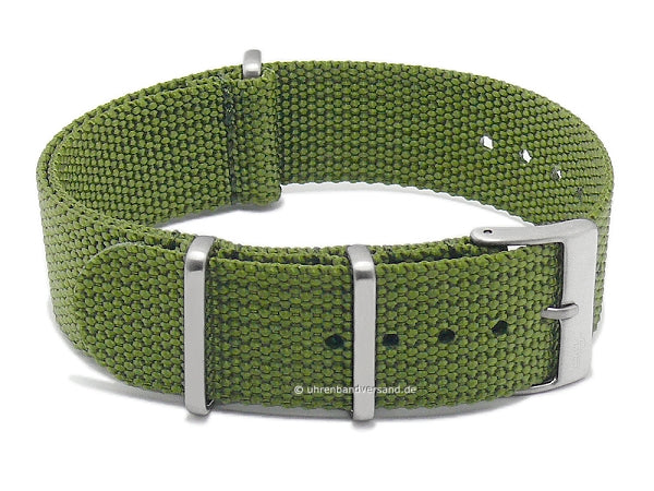 Uhrenarmband Field Cotton 19mm olive Textil/Nylon Durchzugsband im NATO-Style von FLUCO (Schließenanstoß 19 mm)