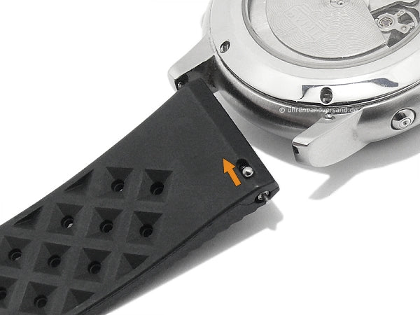 Uhrenarmband Tropic 20mm grün FKM-Kautschuk mit Schnellwechsel-Stegen von FLUCO (Schließenanstoß 18 mm)