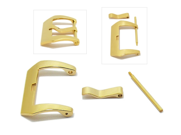 Breitdornschließe (HeBD-2015) passend für Panerai & mehr 20mm Edelstahl poliert goldfarben