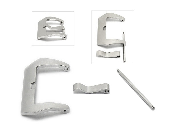 Breitdornschließe (HeBD-2017) passend für Panerai & mehr 26mm Edelstahl fein gebürstet