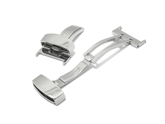 Kippfaltschließe (HeKFS-03) 16mm Edelstahl poliert für Leder-Uhrenarmbänder & mehr