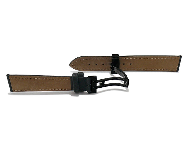 Kippfaltschließe (HeKFS-07) 16mm schwarz Edelstahl poliert für Leder-Uhrenarmbänder & mehr