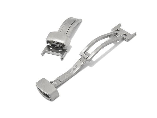 Kippfaltschließe (HeKFS-10) 14mm Edelstahl gebürstet für Leder-Uhrenarmbänder & mehr