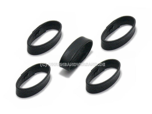 Ersatzschlaufen-Set 5tlg. 14mm Leder schwarz glatt matt für Uhrenbänder