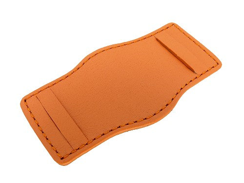 Lederunterlage für Uhrenarmbänder aus Leder 16-18mm orange abgenäht