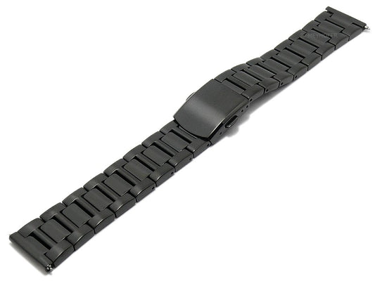 Meyhofer EASY-CLICK Uhrenarmband Cloudland 20mm schwarz Edelstahl teilweise poliert mit Faltschließe