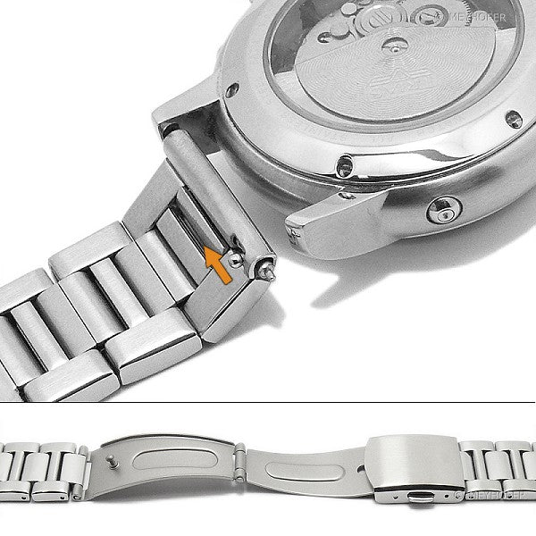 Meyhofer EASY-CLICK Uhrenarmband Cloudland 20mm Edelstahl teilweise poliert mit Faltschließe