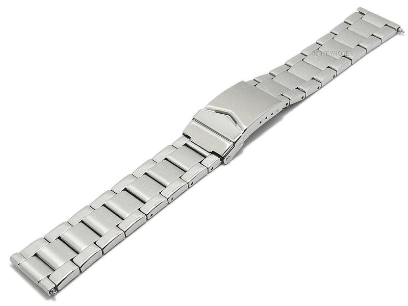 Meyhofer EASY-CLICK Uhrenarmband Crowder 20mm Edelstahl teilweise poliert mit Faltschließe