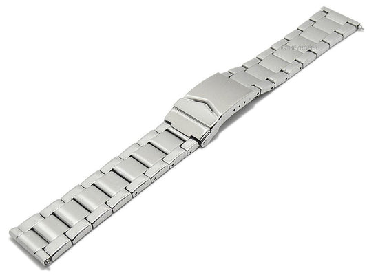 Meyhofer EASY-CLICK Uhrenarmband Crowder 20mm Edelstahl teilweise poliert mit Faltschließe