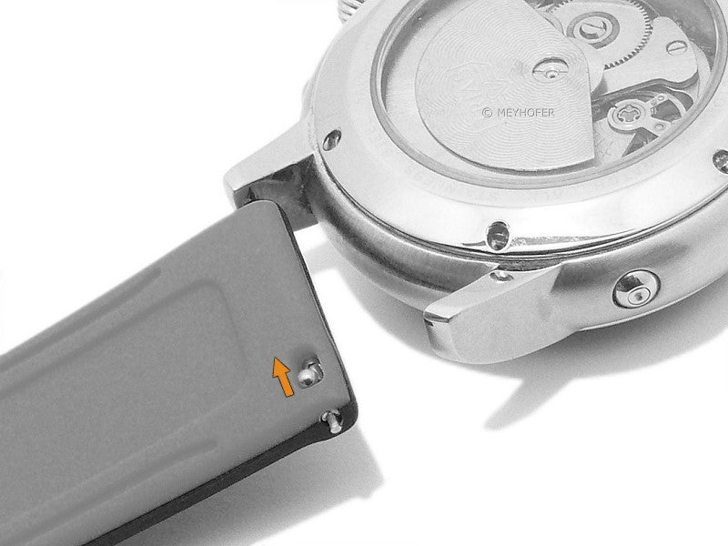 Meyhofer EASY-CLICK Uhrenarmband Aruba 24mm schwarz/orange Silikon sportiv (Schließenanstoß 22 mm)