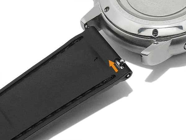 Meyhofer EASY-CLICK Uhrenarmband Tupelo 21mm schwarz Rubber Alligator-Prägung abgenäht (Schließenanstoß 18 mm)