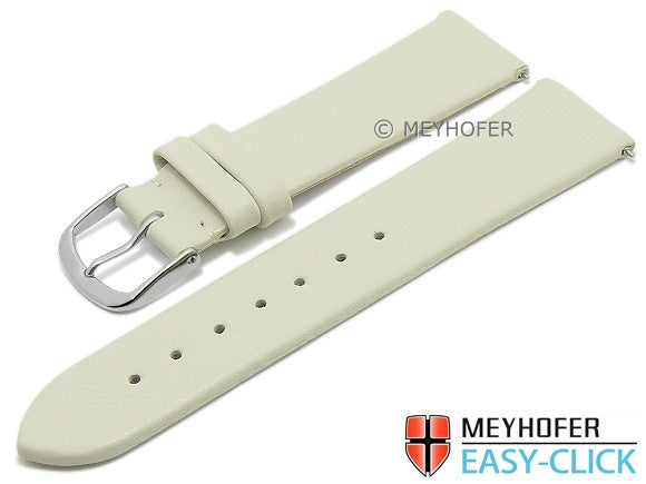 Meyhofer EASY-CLICK Uhrenarmband XS Tampa 20mm beige Leder glatt ohne Naht (Schließenanstoß 18 mm)