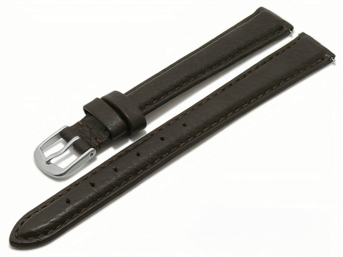 Uhrenarmband Steinaker Leder Damen XL dunkelbraun genarbt EASY-CLICK