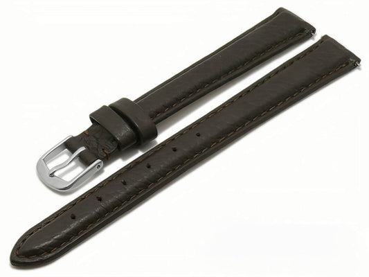 Uhrenarmband Steinaker Leder Damen XL dunkelbraun genarbt EASY-CLICK