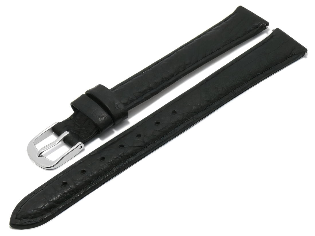 Uhrenarmband Steinaker Leder Damen XL schwarz genarbt EASY-CLICK