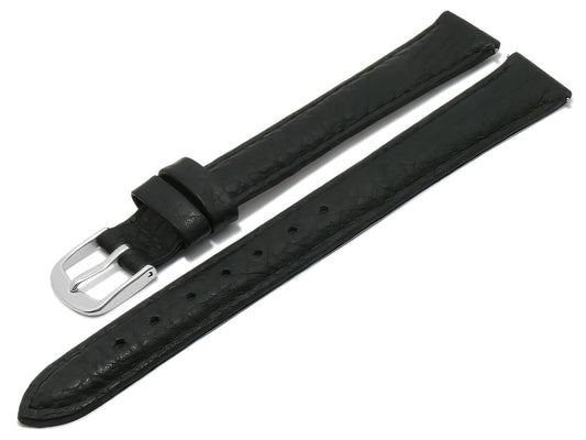Uhrenarmband Steinaker Leder Damen XL schwarz genarbt EASY-CLICK