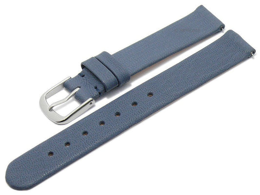 Meyhofer EASY-CLICK Uhrenarmband Zermatt 14mm mittelblau Ziegen-Leder genarbt (Schließenanstoß 14 mm)
