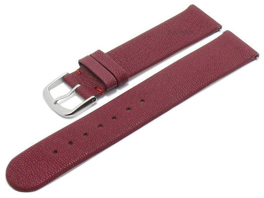 Meyhofer EASY-CLICK Uhrenarmband Zermatt 20mm bordeaux Ziegen-Leder genarbt (Schließenanstoß 20 mm)
