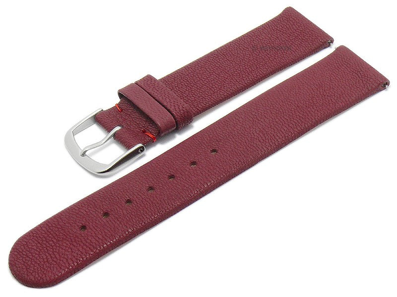 Meyhofer EASY-CLICK Uhrenarmband Zermatt 22mm bordeaux Ziegen-Leder genarbt (Schließenanstoß 22 mm)