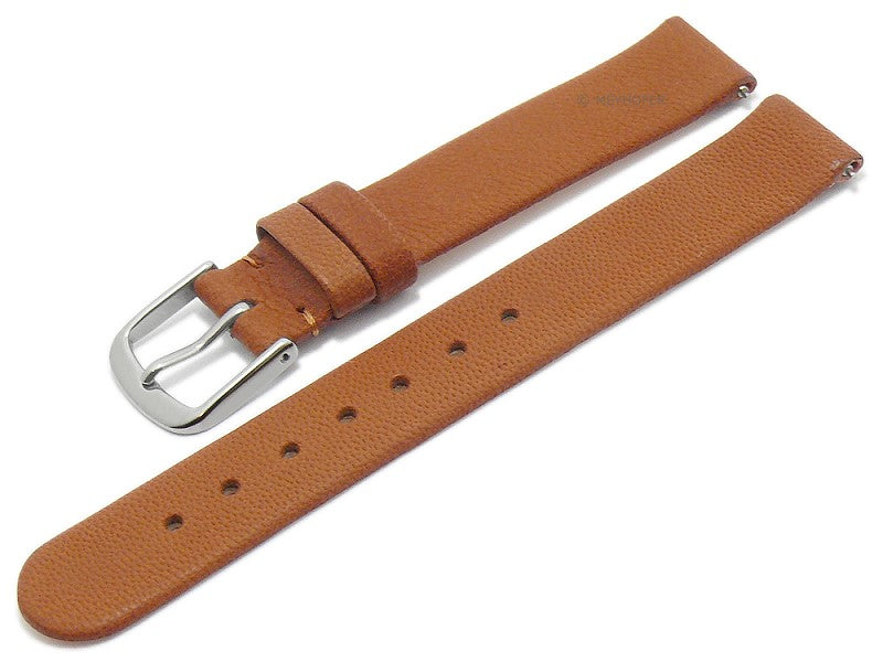 Meyhofer EASY-CLICK Uhrenarmband Zermatt 14mm hellbraun Ziegen-Leder genarbt (Schließenanstoß 14 mm)