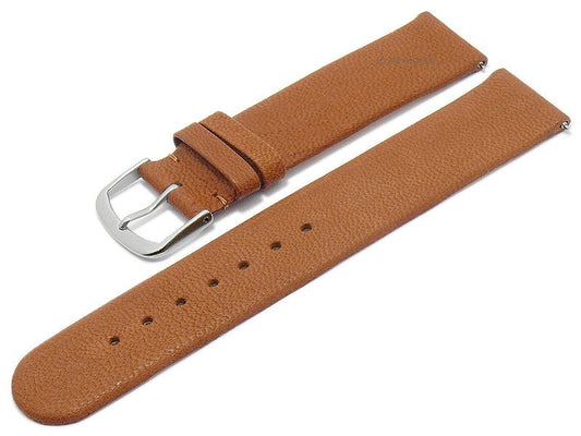Meyhofer EASY-CLICK Uhrenarmband Zermatt 18mm hellbraun Ziegen-Leder genarbt (Schließenanstoß 18 mm)