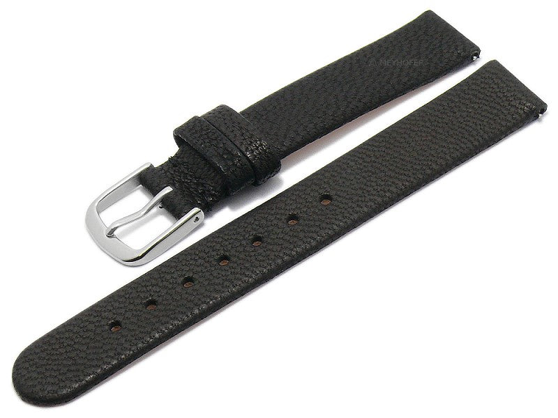 Meyhofer EASY-CLICK Uhrenarmband Zermatt 14mm schwarz Ziegen-Leder genarbt (Schließenanstoß 14 mm)
