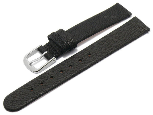 Meyhofer EASY-CLICK Uhrenarmband Zermatt 14mm schwarz Ziegen-Leder genarbt (Schließenanstoß 14 mm)