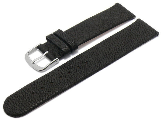 Meyhofer EASY-CLICK Uhrenarmband Zermatt 22mm schwarz Ziegen-Leder genarbt (Schließenanstoß 22 mm)