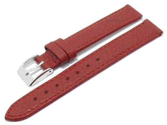 Uhrenarmband EASY-CLICK Trinidad 12mm dunkelrot echt Leder genarbt matt abgenäht von MEYHOFER (Schließenbreite 12 mm)