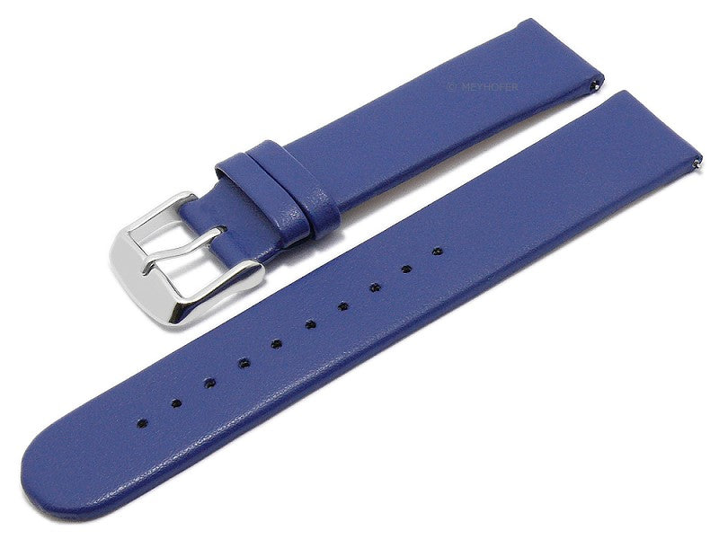 Meyhofer EASY-CLICK Uhrenarmband Grayton 18mm mittelblau aus Apfel-Fasern VEGAN seidenmatt (Schließenanstoß 18 mm)